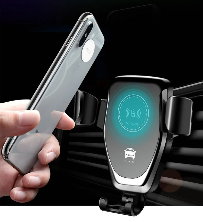 

Fast Qi Wireless Charger Car Mount Charging 10W Phone Holder