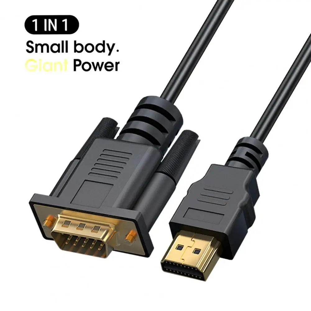 Кабель видеопреобразователя Plug-and-Play 1080P с высоким разрешением из ПВХ, прочный HDMI-кабель совместимый с VGA, товары для дома