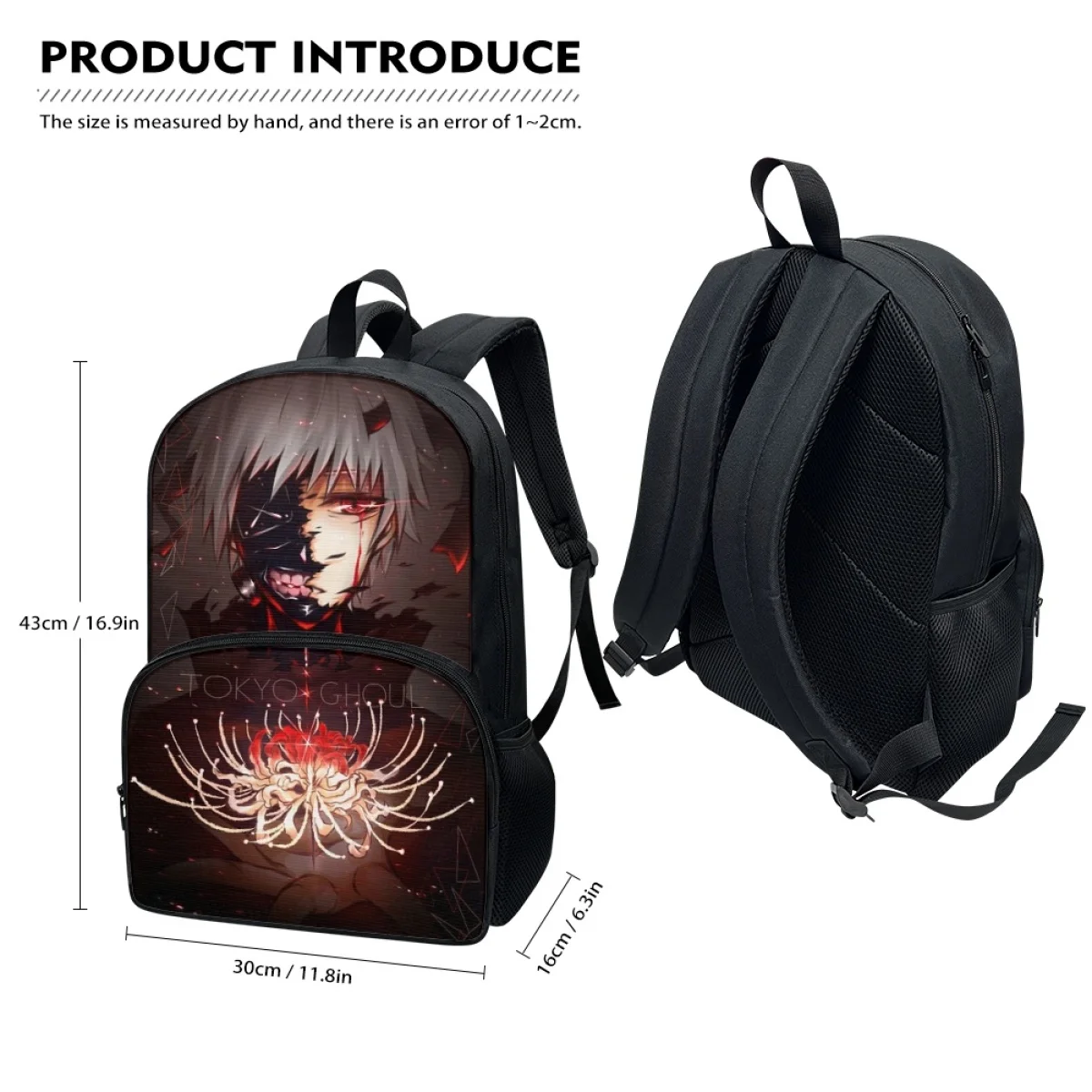 FORUDESIGNS Fashion Tokyo Ghoul Anime Design Backpacks Students Multifunctional Storage Schoolbags Travel Camping Shopping