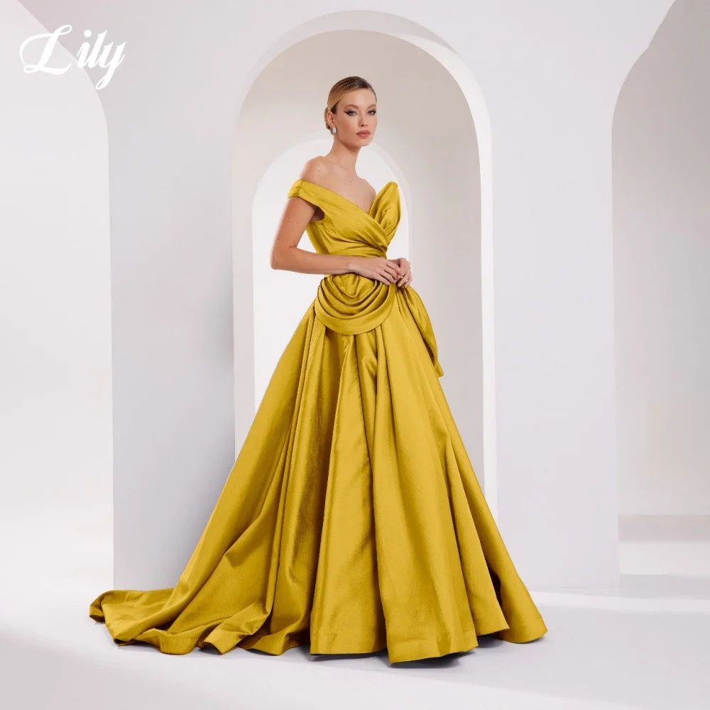 Элегантное платье для выпускного вечера Lily Blue с v-образным вырезом и открытой