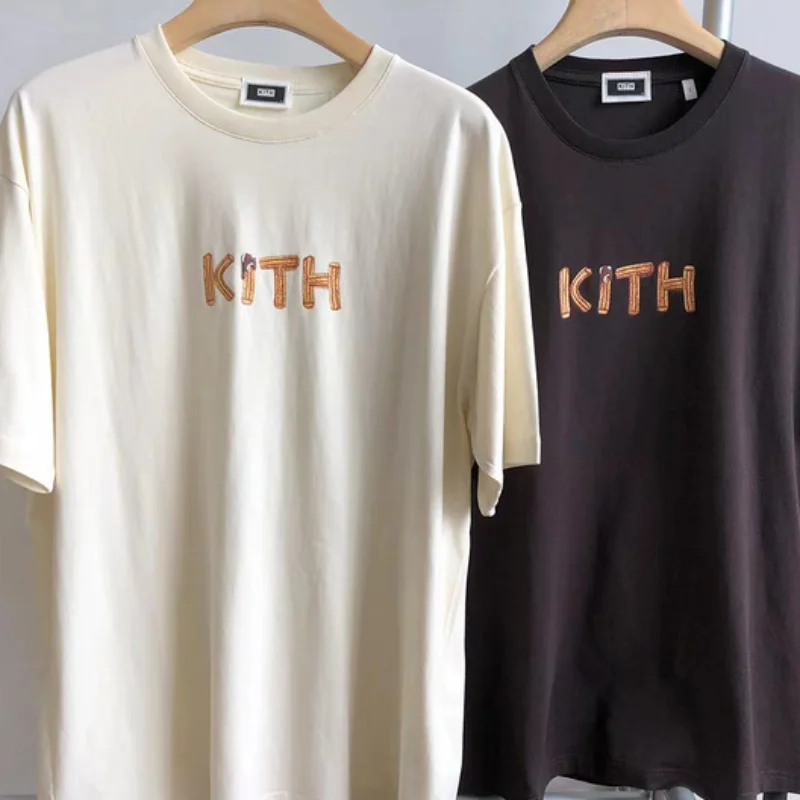 

Футболка Kith для мужчин и женщин, оверсайз топ из чистого хлопка с карманами фри, 1:1