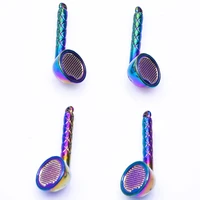 5pcs alloy earphone headset charms pendant accessory rainbow color jewelry diy making necklace earring metal bulk wholesale