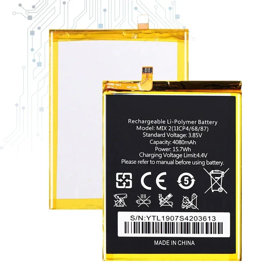 Сменный аккумулятор емкостью 4080 мАч для мобильного телефона Oukitel MIX 2