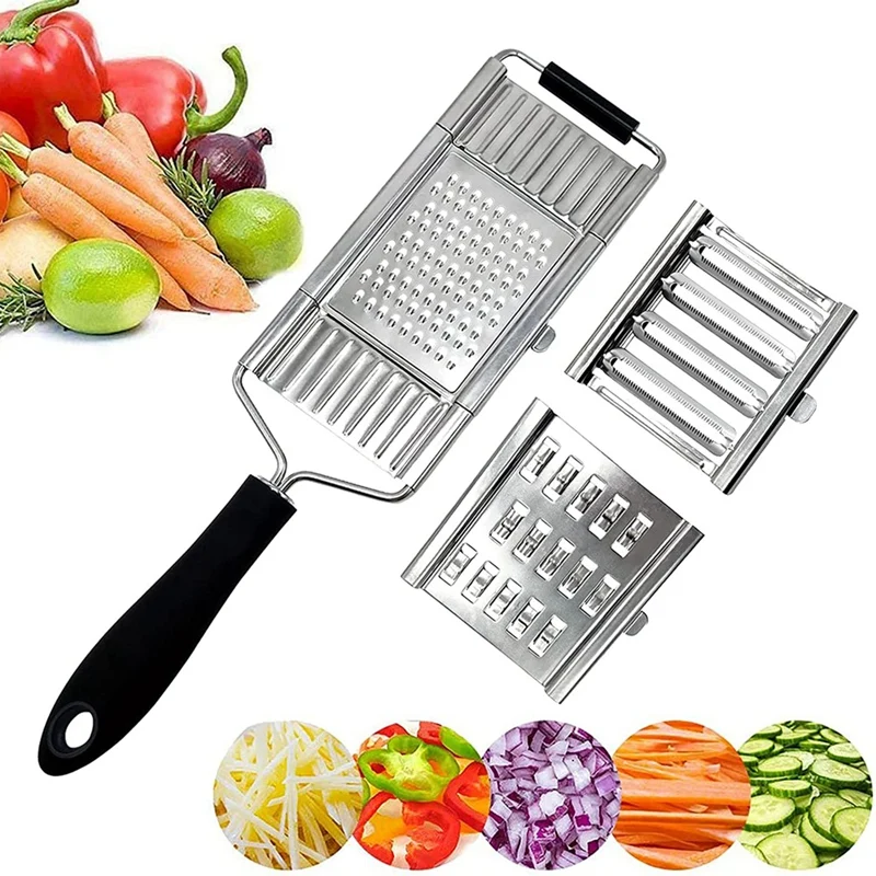 

Овощерезка, кухонная Терка 3 в 1, терка из нержавеющей стали для огурцов, многофункциональная терка для картофеля
