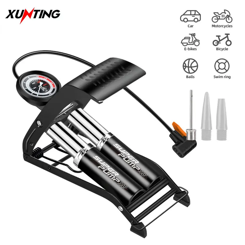 

Xunting Foot Pump High Pressure Portable Basketball Bicycle Pump Electric Bike Bicycle Motorcycle Car Air Pump Daily Inflator