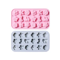 18 holes flower bowknot shape silicone chocolate mold soap moulds handmade cake molds decoration baking tools
