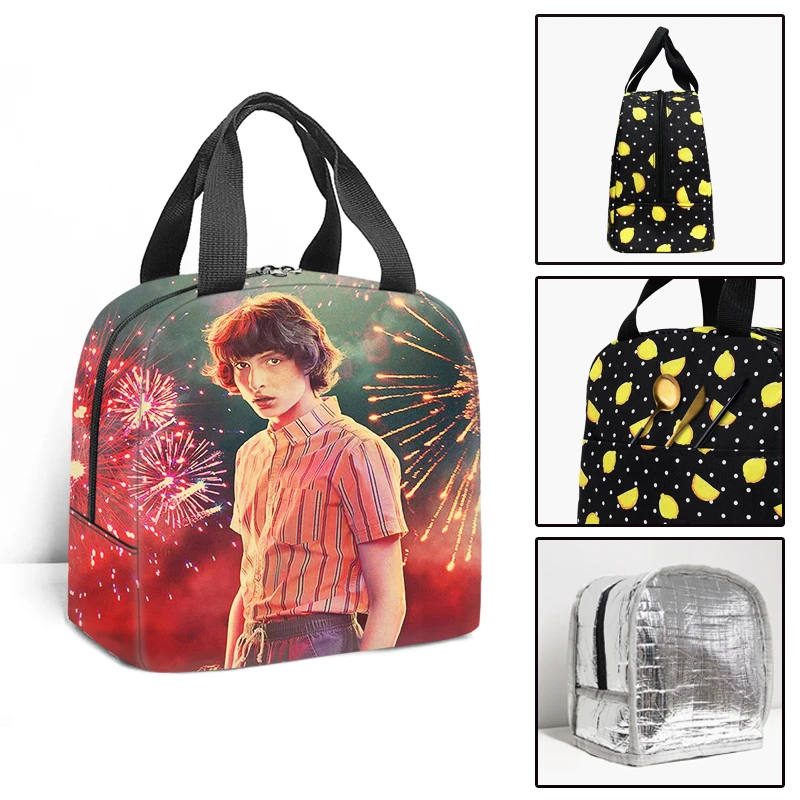 

Изолированные сумки для ланча с принтом «очень странные дела» для женщин и мужчин, чехол для еды, охлаждающий теплый контейнер для еды, школ...