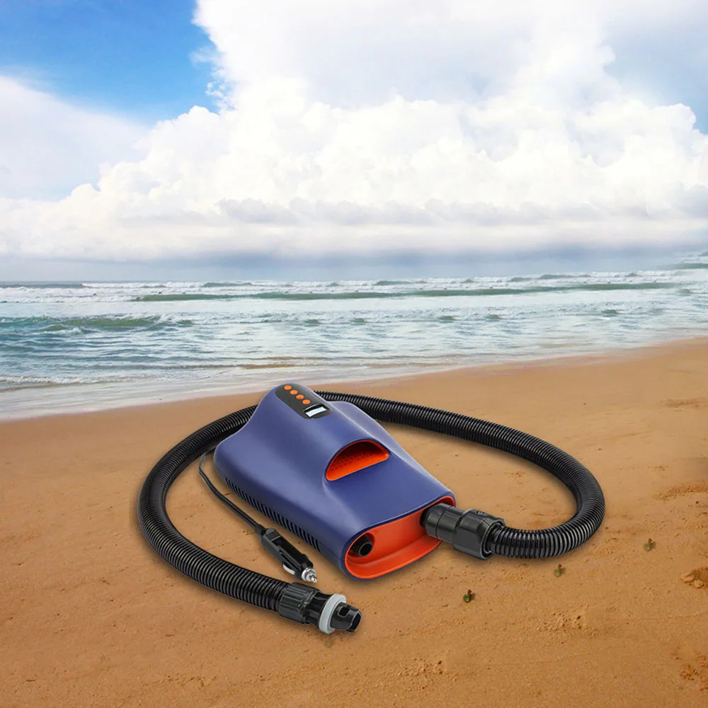 

Портативный воздушный насос высокого давления, 20psi, электрический воздушный насос с 7 насадками для надувной лодки, доски для серфинга, весл...