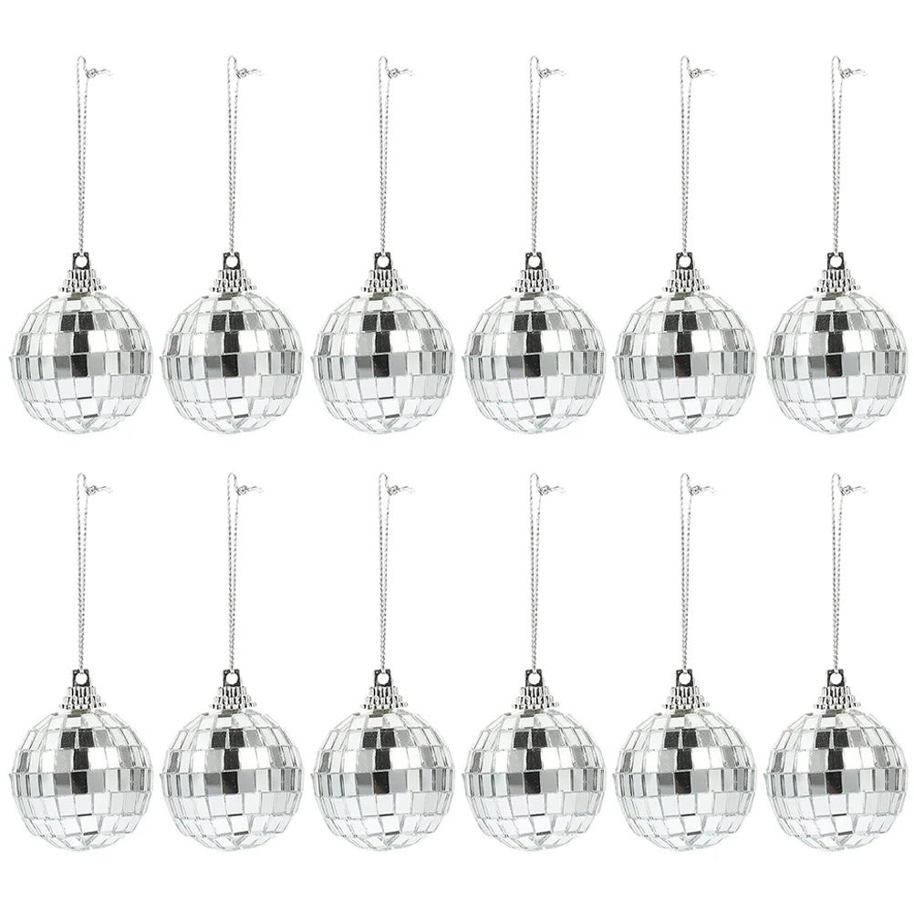 

12 Pcs Disco Reflective Ball Christmas Ornaments Ceiling Mirror Wedding Reusable Tree Hanging DIY Crafts Foam Balls Wall Decor