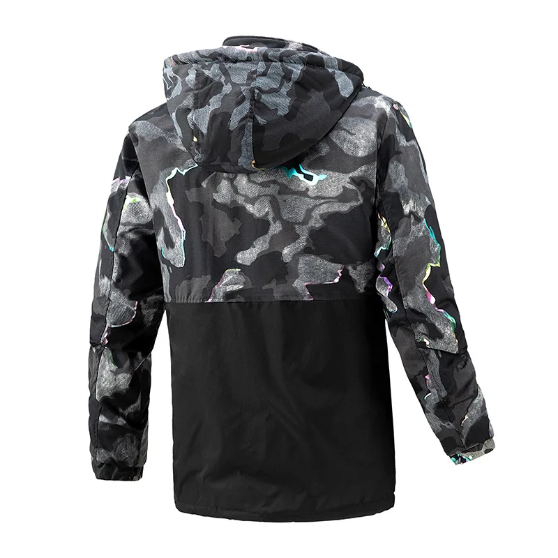 Men's Fashion Camouflage Double-sided Wear Winter Coat Mid-length Reflective Printed Cotton Jacket  Harajuku Men Clothing