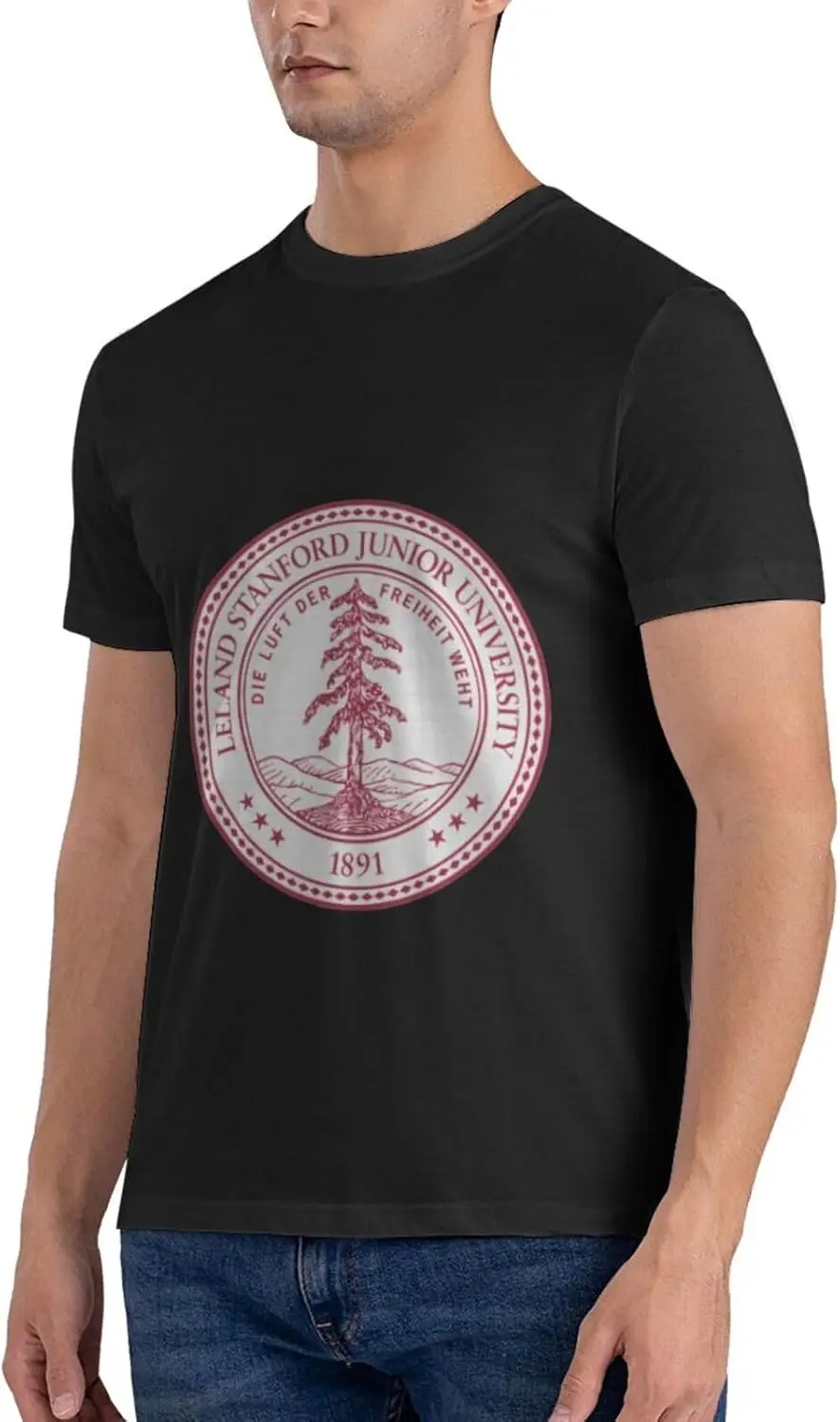 Мужская хлопковая футболка Стэнфордского университета мужская