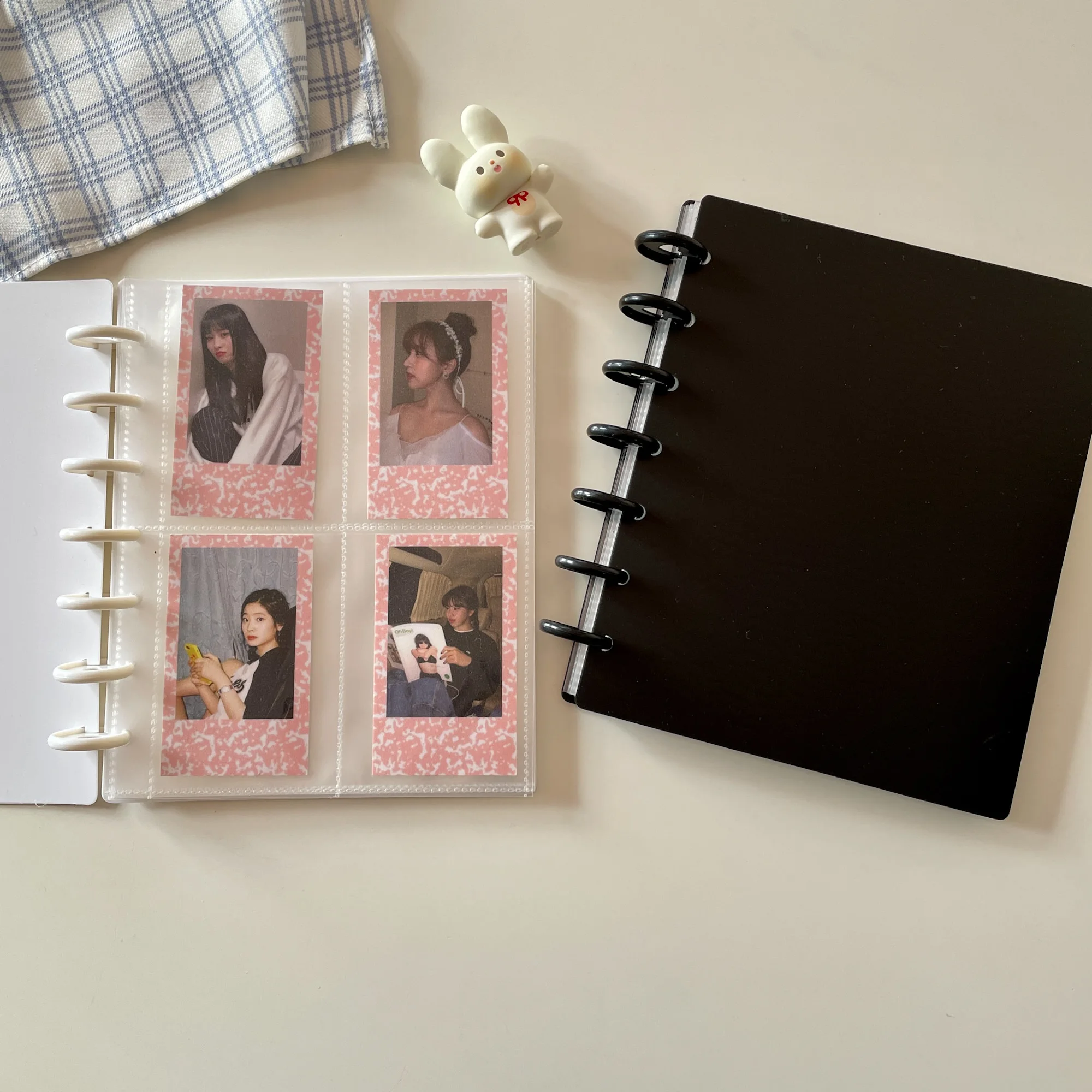 

Ins 4 Grid Photocard Binder Black White Loose-Leaf Book Idol Card Collect Book 3 Inch Photo Holder Book Album For Polaroid Insta