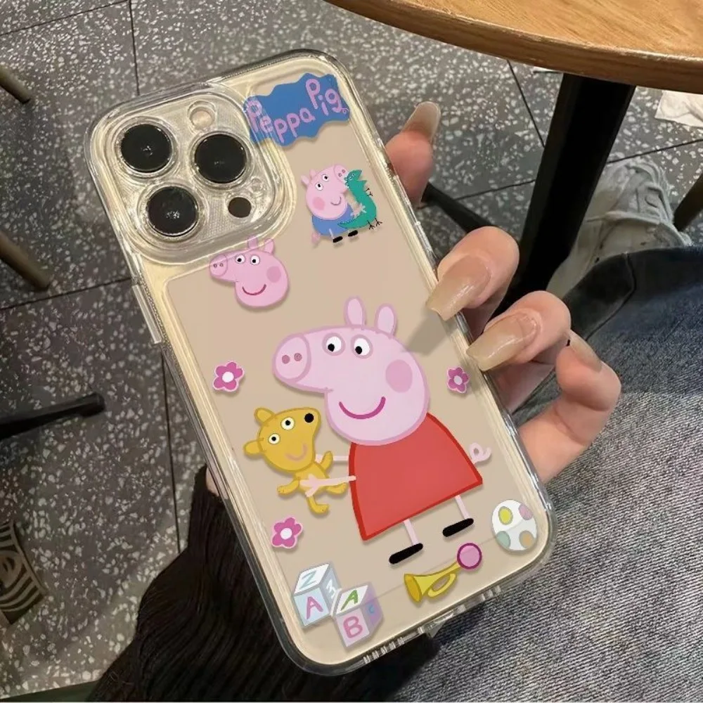 Чехол для телефона C-Cartoon Animation P-Peppas Pig 14 Pro Max iphone 15 16 13 12 Mini 11 Xr X Xs 8 7 Plus задняя крышка