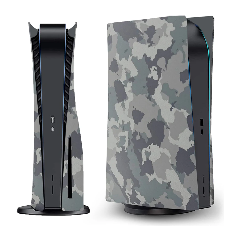 

For PS5 Console Case Replacement Panel Anti-Scratch Camouflage Faceplate Frosted Shell Host Cover for PS5 Console Disc Version