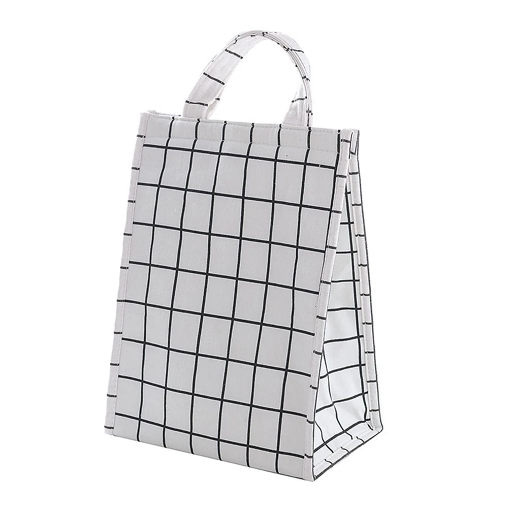 

Reusable Lunch Bag Outdoor Lunch Box Bag Aluminum Foil Canvas Lunch Bag Food Picnic Bags Pouch For Women Girl Kids Children
