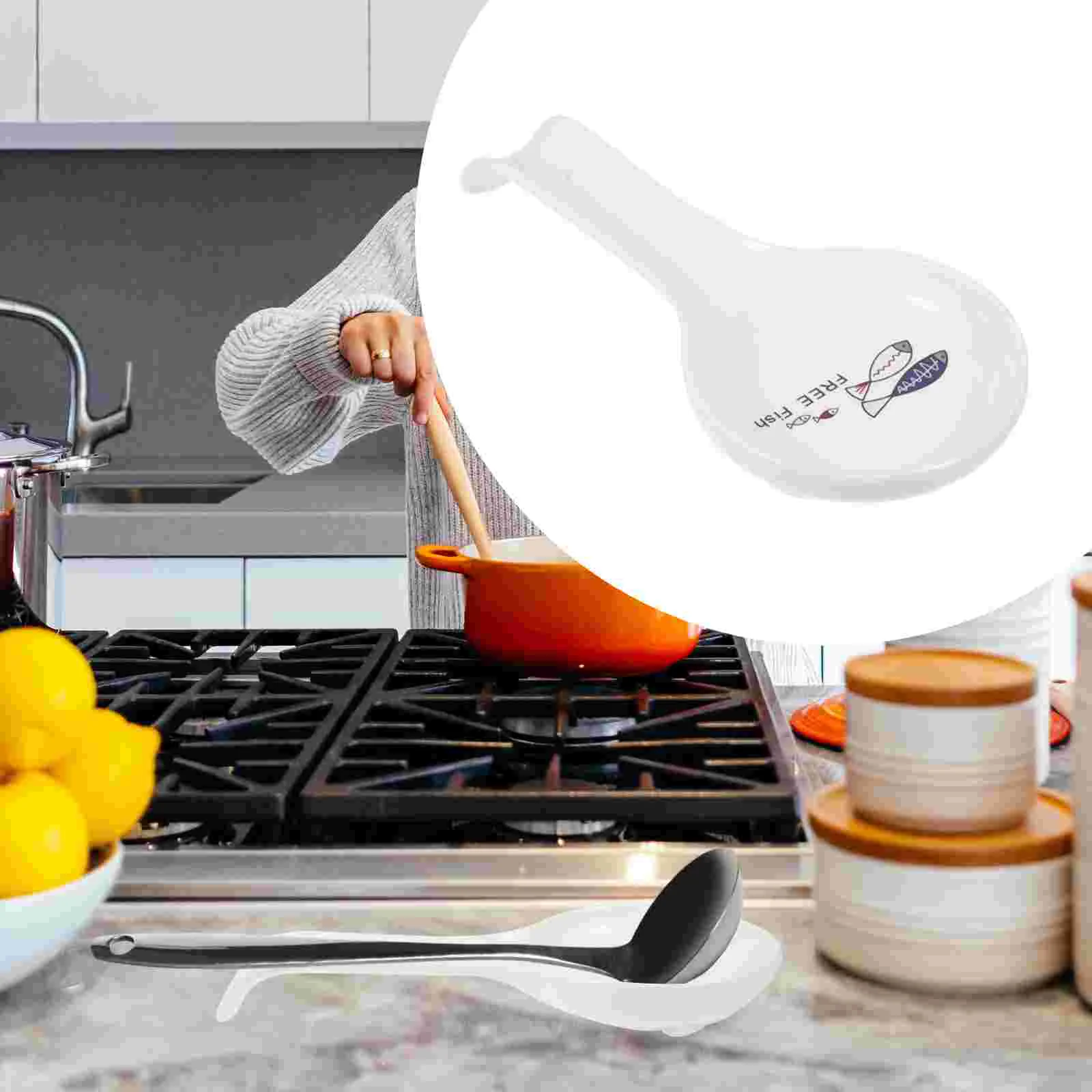 

Spoon Rest Holder Ceramic Ladle Utensil Stand Storage Plate Coffee Soup Tray Rack Stove Cooking Kitchen Spatulabuffet Porcelain