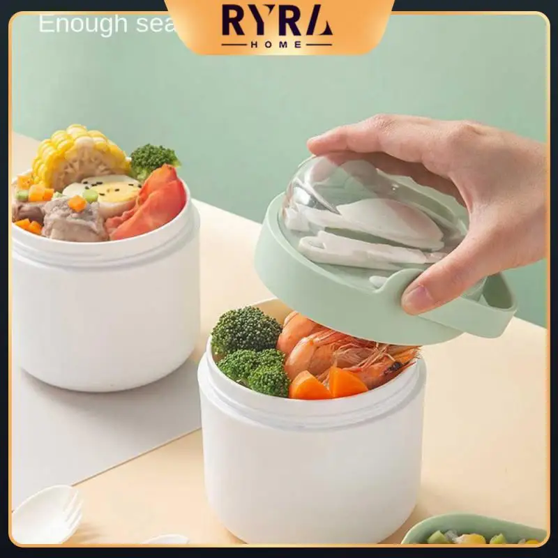 

Compressive Food Thermal Jar Anti-corrosion Food Jar Durable Stainless Steel Portable Breakfast Cup Bento Box With Spoon No Rust