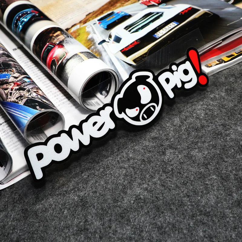 

Автомобильные наклейки и наклейки S136 Power Pig JDM для багажника автомобиля, водонепроницаемая самоклеящаяся наклейка на окна, модное Внешнее ук...