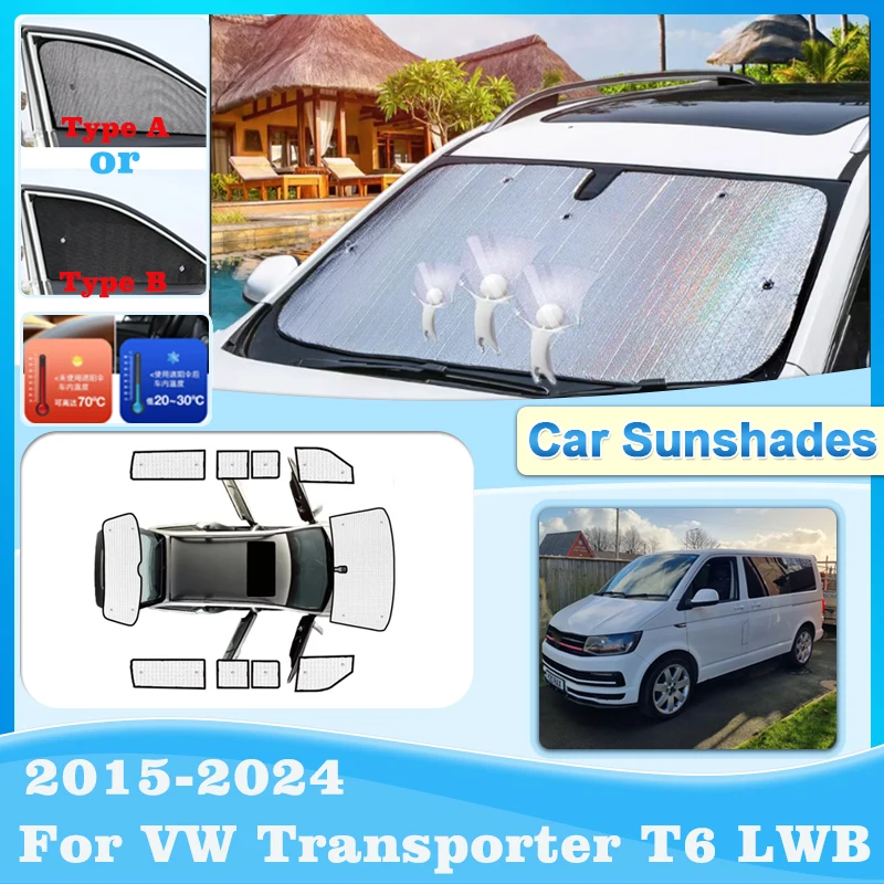 Автомобильный козырек от солнца для Volkswagen VW Transporter T6 Аксессуары LWB 2016 2017 2018 2015-2024