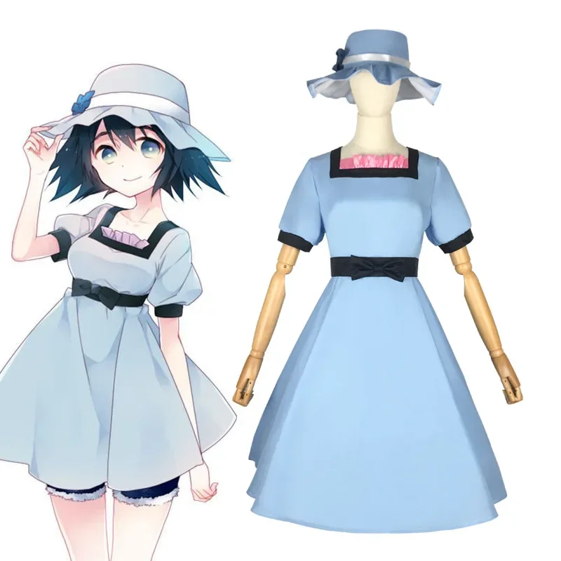 Аниме Steins Gate Shiina Mayuri Косплей Костюм Шляпа Платье Женская Студенческая Одежда