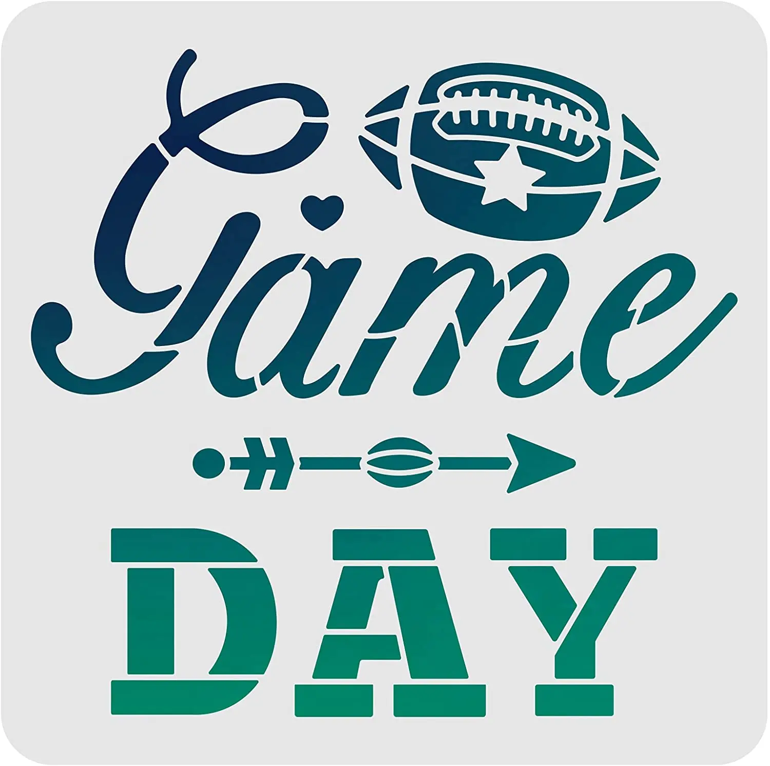 

1 PC Football Game Day Stencil with Rustic Arrow 12x12 Inch/30x30cm Create DIY Football Game Day Home Decor Reusable Stencils
