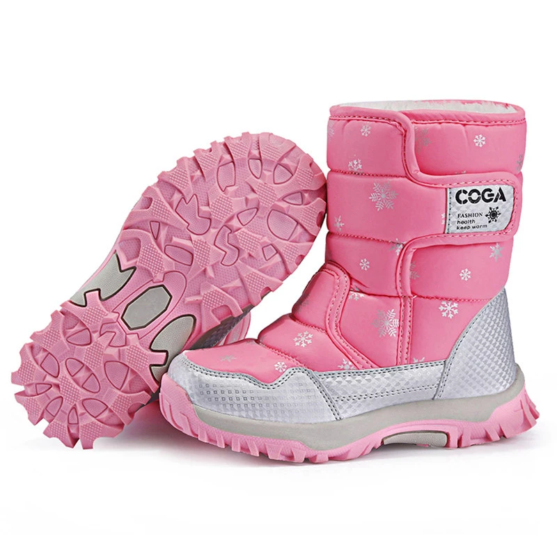 

2022 Style Kids Snow Boot Winter Warm Fur Antiskid Outsole Plus Size 27 To 38 Children Boots for Girls Girls Shoes Pink Boots
