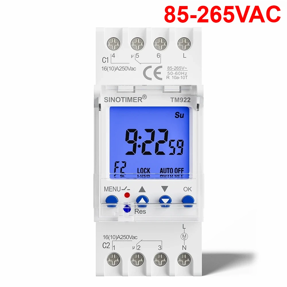 

SINOTIMER TM922 2-канальный программируемый таймер 220В