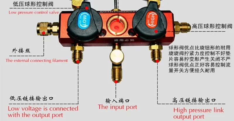 Импортный набор фторированных манометров для кондиционирования воздуха