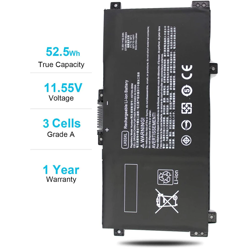 Литий-ионный аккумулятор LK03XL для ноутбука 11 55 в 4800 мАч Вт-ч HP 916368-421 916814-855