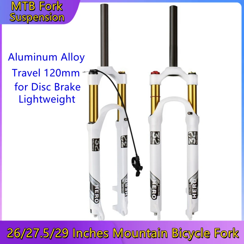26/27.5/29 дюймовая Велосипедная вилка с подвеской алюминиевая Ультралегкая