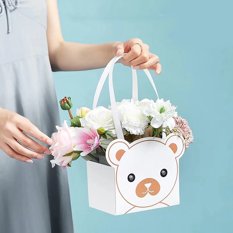 

4 шт., Подарочная коробка из крафт-бумаги в виде медведя