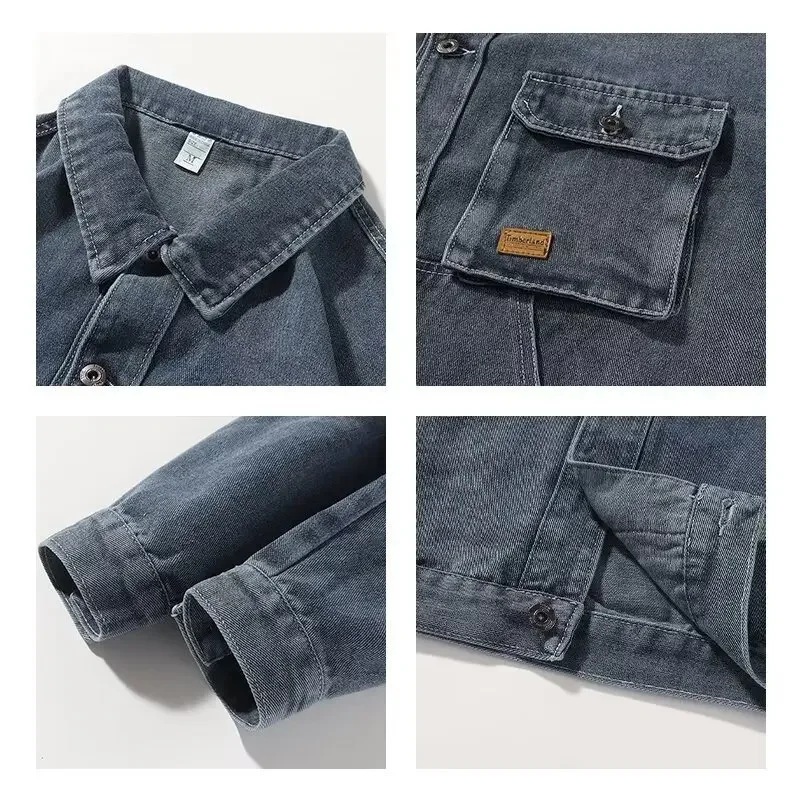 Мужская джинсовая куртка в американском стиле повседневная винтажная Свободная
