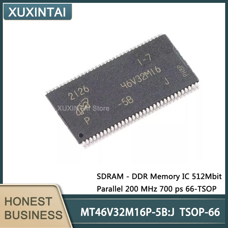 

10Pcs/Lot New Original MT46V32M16P-5B:J MT46V32M16P SDRAM - DDR Memory IC 512Mb (32M x 16) Parallel 200 MHz 700 ps 66-TSOP