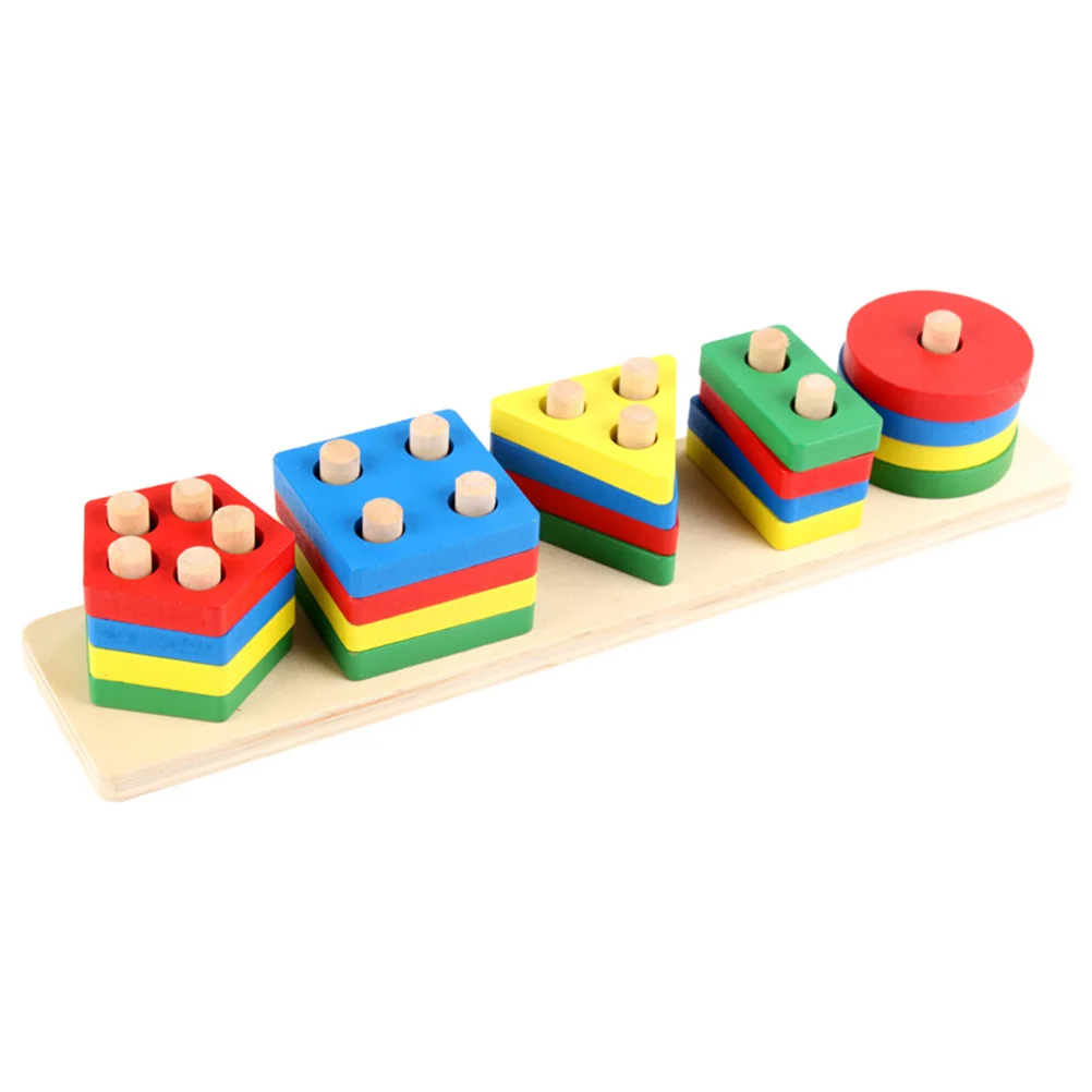 

Early Education Educational Toys Montessori 1 Year Old Baby Wooden Shape Sorter Toddler Boys Toddlers 1-3 Blocks Stacking