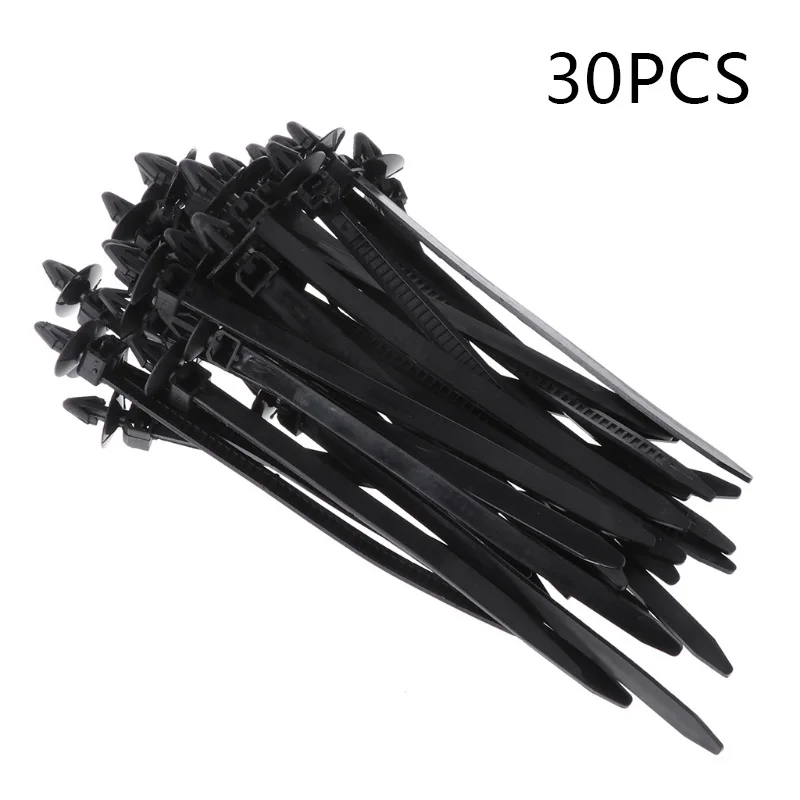 

Ties Cable Ties 14cm 30pcs Black Nylon Strap Wire Clamp For Car Mount Push