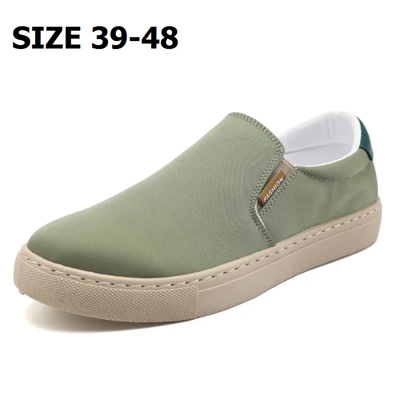 

Green Canvas Sneakers Men's Autumn Loafers Shoes Male Sneakers Man Slip-Ons Sporty Outdoor Driving Clipper Boat Shoes Moccasins