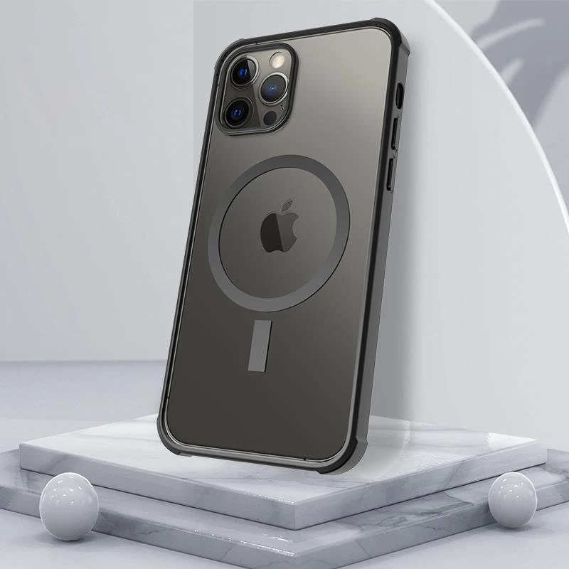 Позолоченный зарядный чехол Magsafing для iPhone 12 11 Pro Max Роскошный прозрачный мягкий