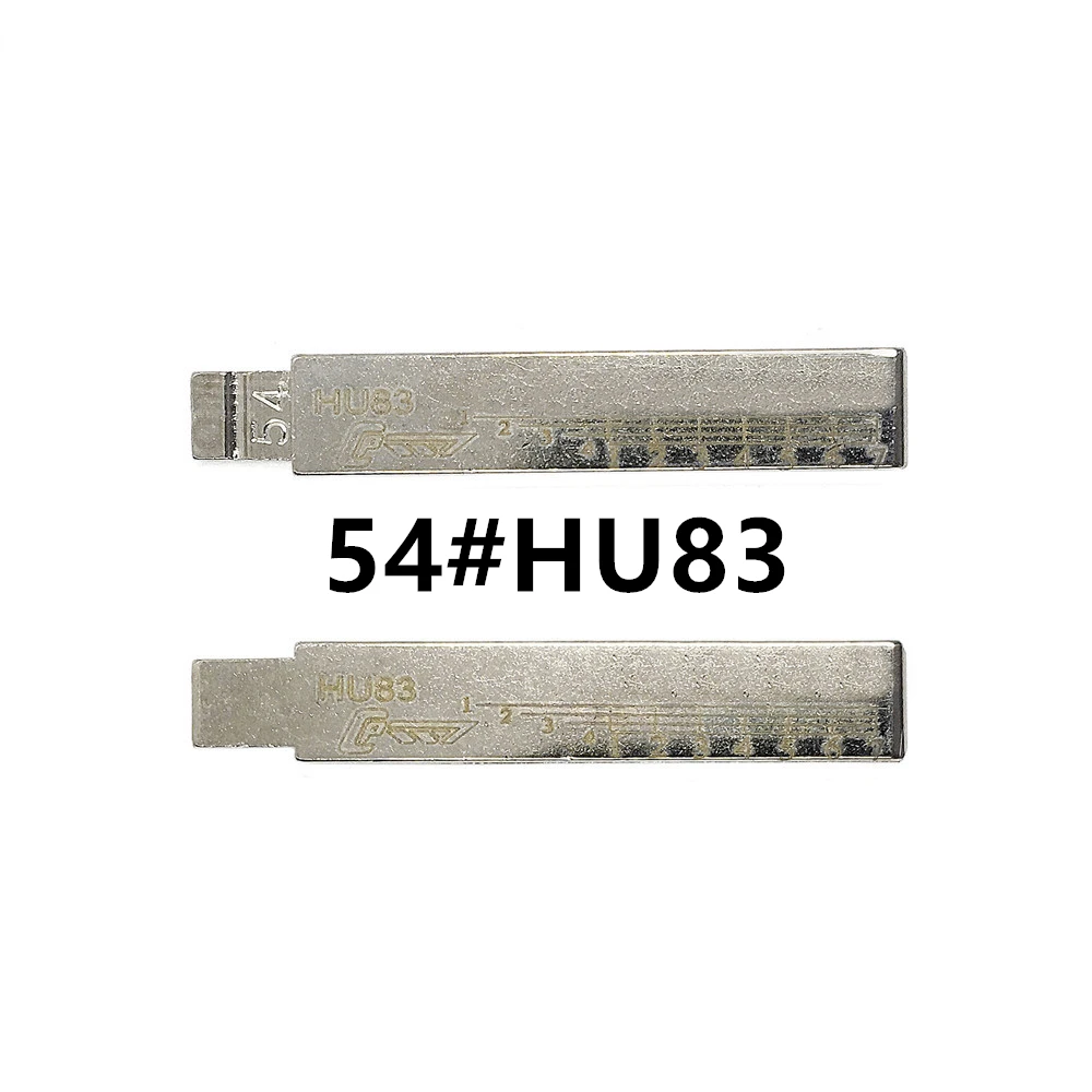 

10Pcs 54# Engraved Line Key For 2 in 1 /HU83 Scale Shearing Teeth Blank Key For Old Peugeot,Citroen,NEW 508 with slot