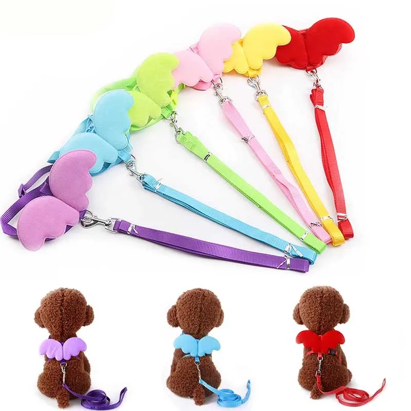 Милая шлейка и поводок для кошек комплект из дышащего ошейника собак с крыльями