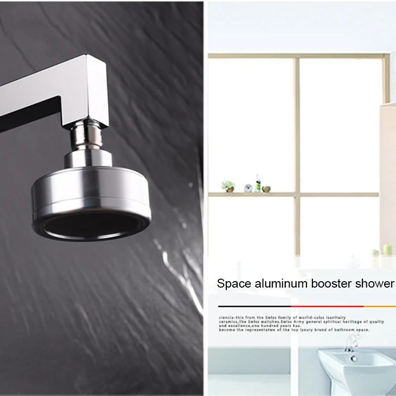 

Space Aluminum Round High Pressure Shower Head Water Filter Detachable Water Saving