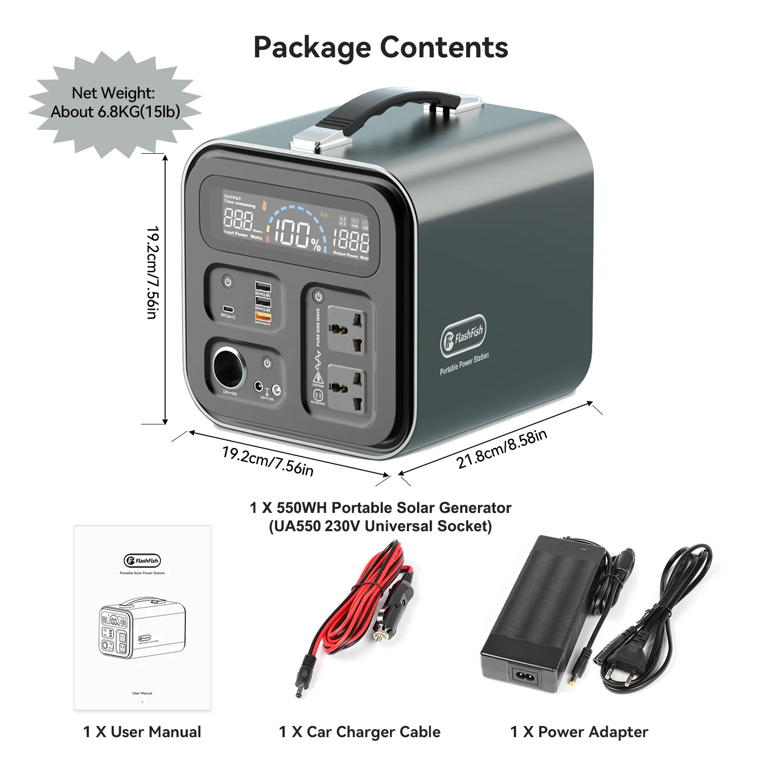 

FF FlashFish портативная электростанция 550Втч