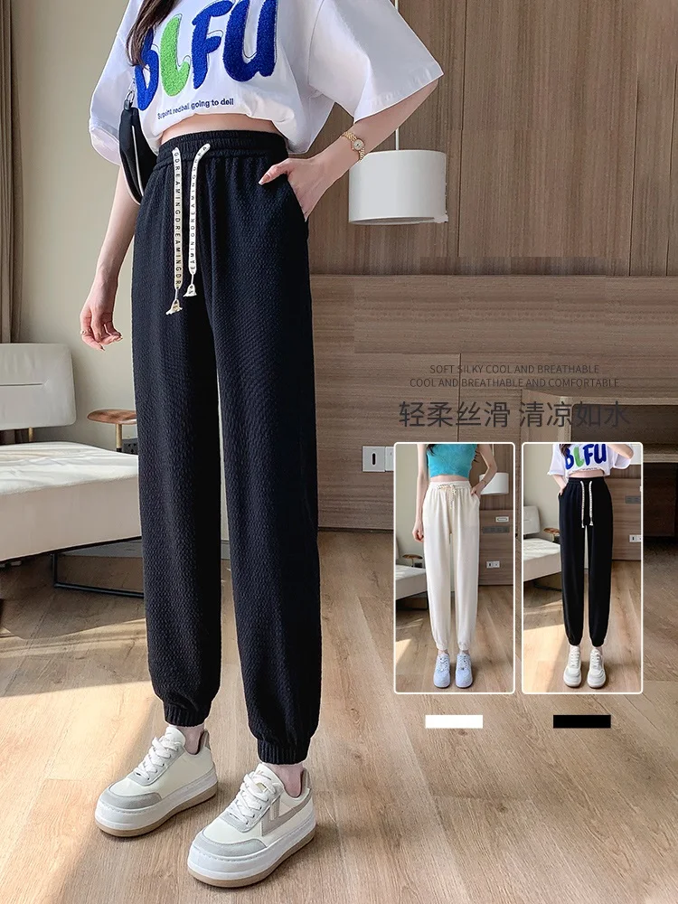 Женские джоггеры с буфами летние повседневные спортивные брюки-султанки