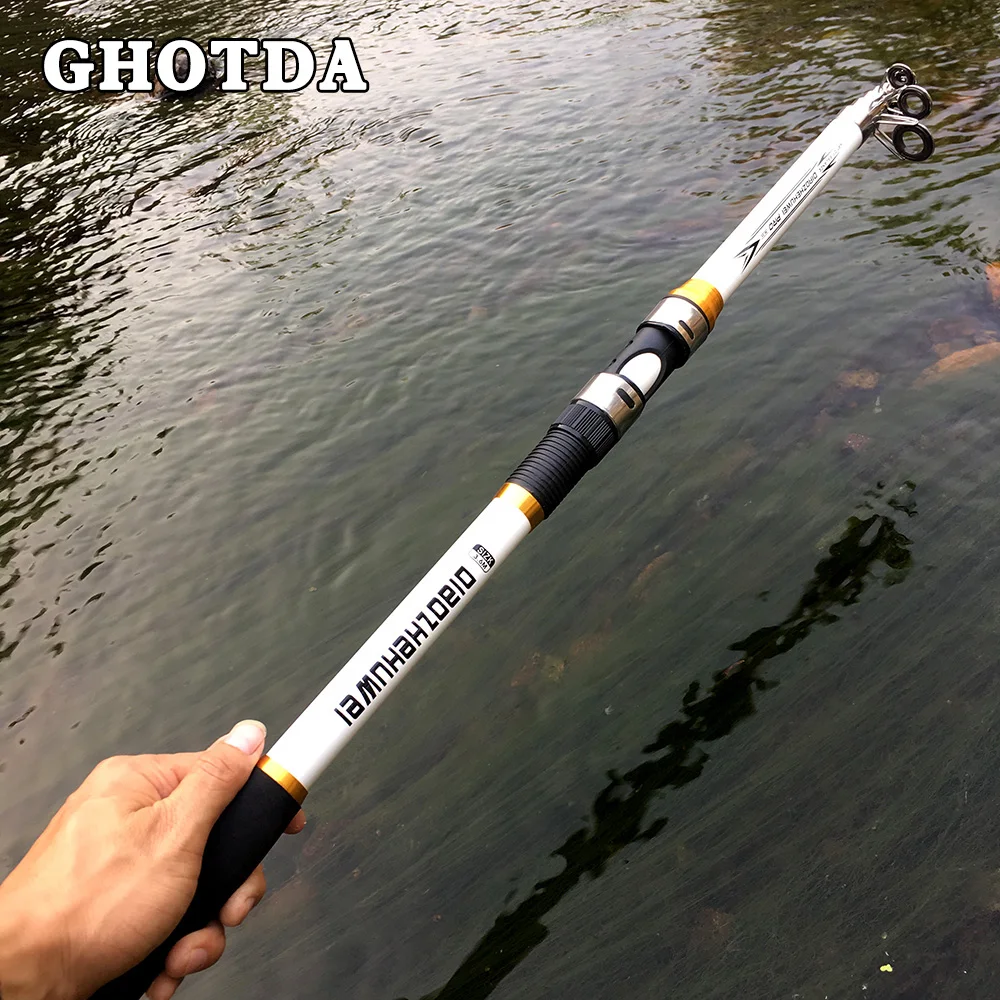 

GHOTDA Portable 2.1M-3.6M Carp Rod Telescopic Sea Fishing Rod Spinning Rod Durable Reel Seat Carbon Fiber Ultralight Hard