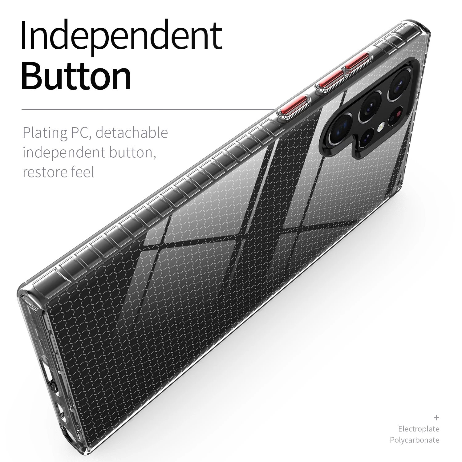 Clear TPU Case for Samsung Galaxy S23 Plus S22 S21 S20 Ultra Note 20 Honeycomb Crystal Slim Shell Bumper Protection Back Cover