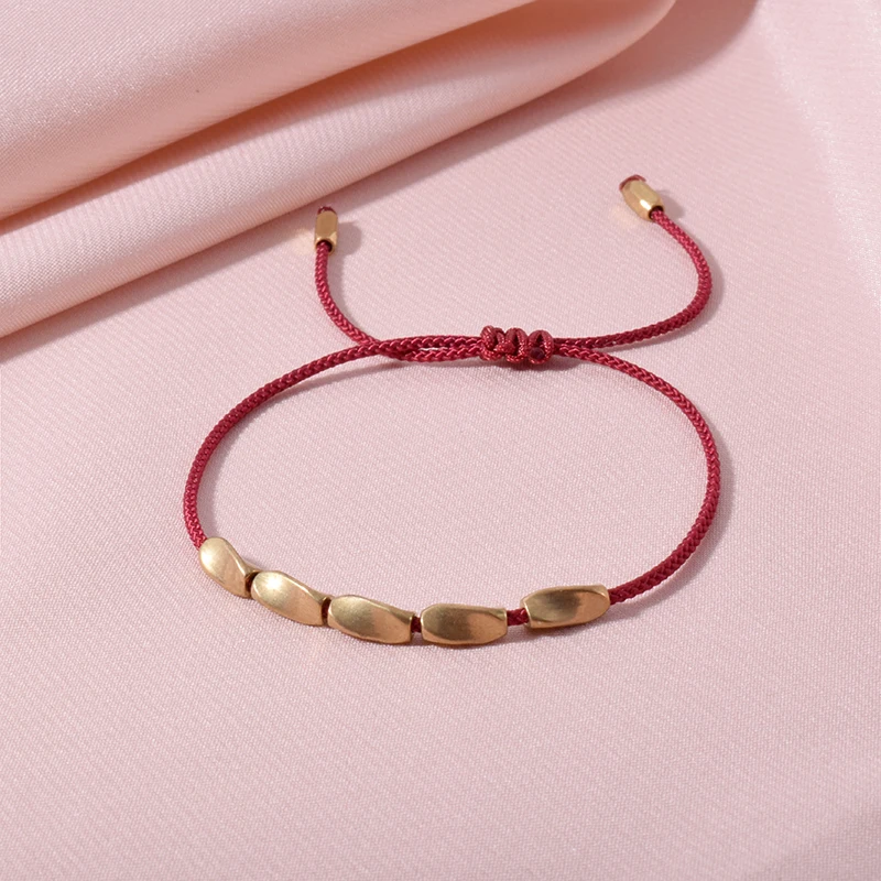 Браслет Rttooas буддийский плетеный медный браслет ручной работы с бусинами для