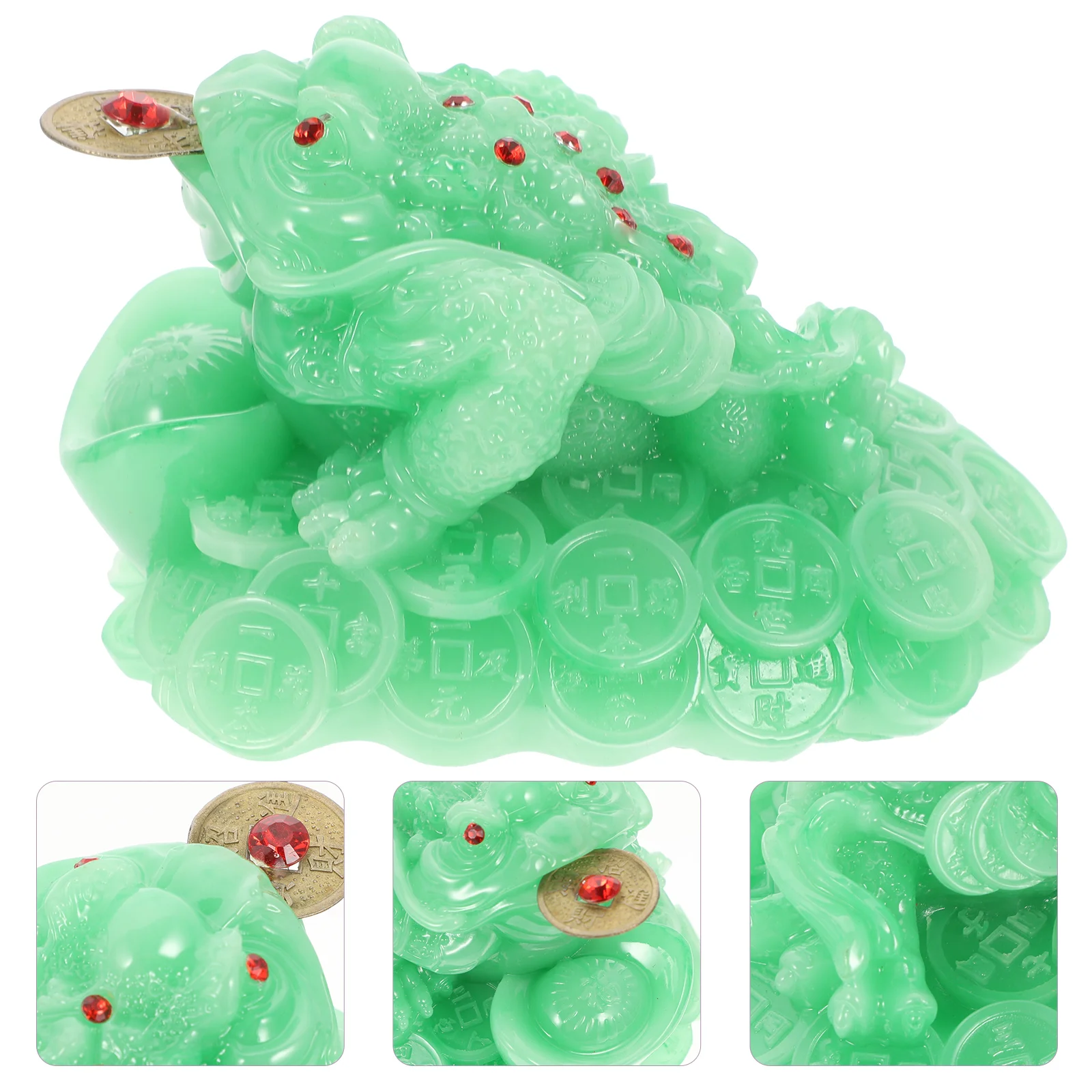 

Toad Wealth Frog Statue Money Figurine Resin Decor Sculpture Ornament Feng Chinese Shui Coin Three Legged Home Desktop Frogs