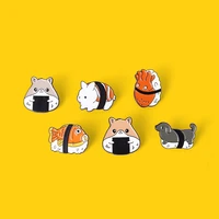 2pcs new animal series brooch creative hamster octopus shape paint badge clothes accessories enamel pin cute pins fashion