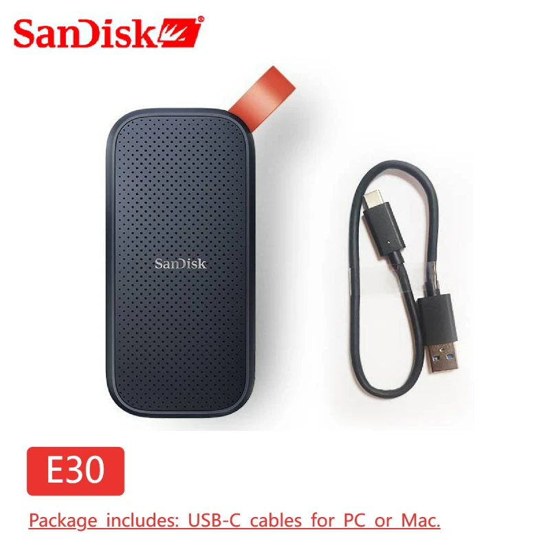 Портативный жесткий диск SanDisk SSD E30 E60 E61 4 ТБ 2 1 480 ГБ USB3.2 TypeC/A E81 внешний для ноутбука