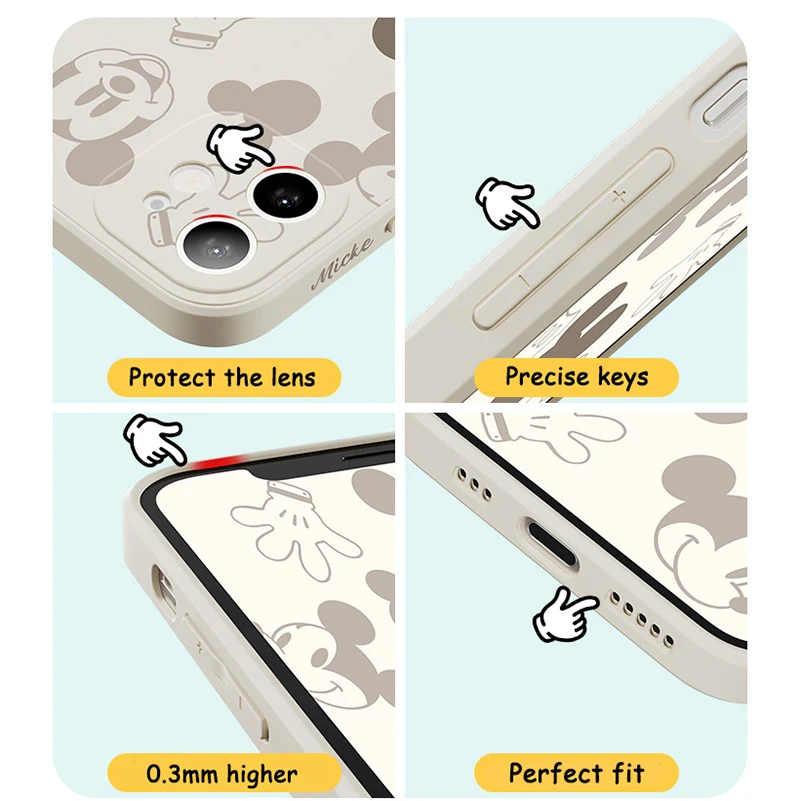 Чехол для телефона с аниме Микки Маусом iPhone 11 12 13 Pro MAX Mini 5 6 7 8 Plus X XR XS SE 2020 мягкий