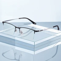 men pure titanium optical prescription eyewear half rim eyeglasses frame male business style high quality new pt912